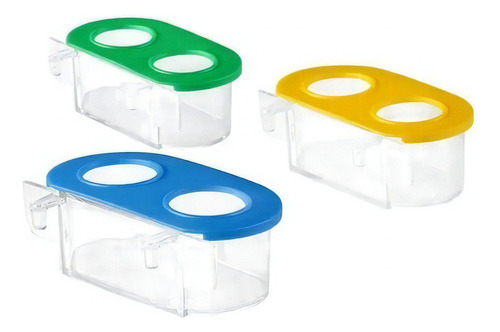 Kit 6 Comedouro Para Pássaros Com Gancho - 2 Furos Verde