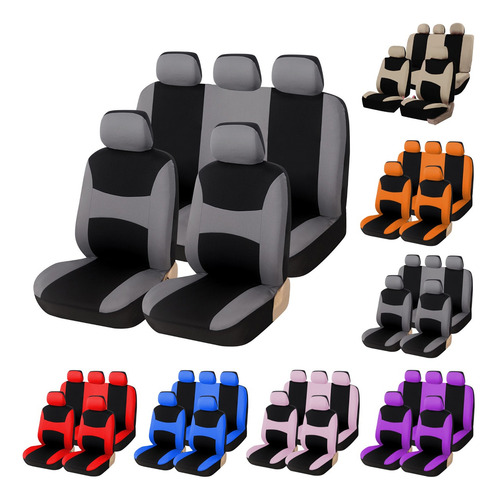 Juego De Fundas Para 5 Asientos De Auto 9 Piezas Universal