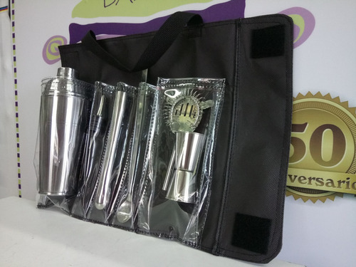 Imagen 7 de 7 de Bolso Estuche Portátil Set Barman Para 7 Piezas Eco Cuero