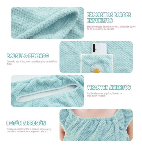 Lj Toalla De Microfibra Bata De Mujer Suave Y Absorbente