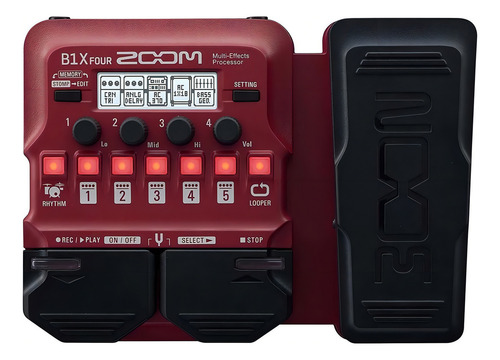 Pedal de efecto Zoom B1X Four rojo