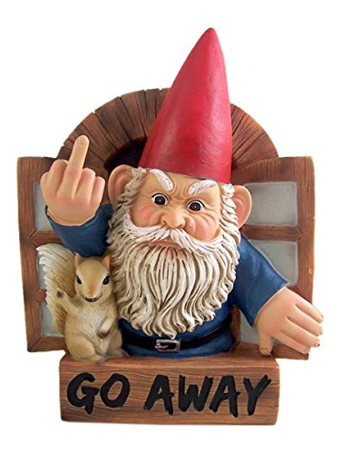 Placa De Pared Grumpy Gnome Go Away De 8.75 Pulgadas