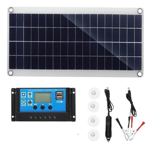 Junta Energía Solar Con Controlador Usb 60a 12v 24v