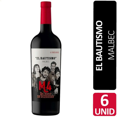 Vino Tinto El Bautismo Malbec Liga De Los Enologos - Pack X6