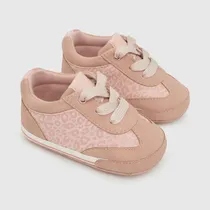 Comprar Zapatilla De Niña Rosa Animal Print Y Cordones Colloky