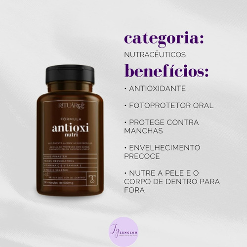 Fórmula Antioxi Nutri | Trans Resveratrol | Pinus Pinaster Sem Sabor