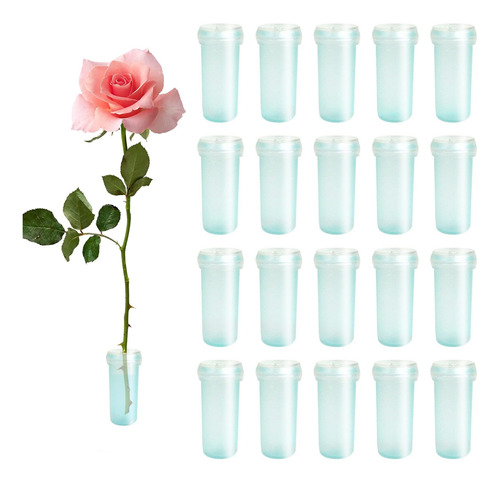 200 Tubo Agua Flor Kejjnyer 1-5 Vial Floral Plastico Verde