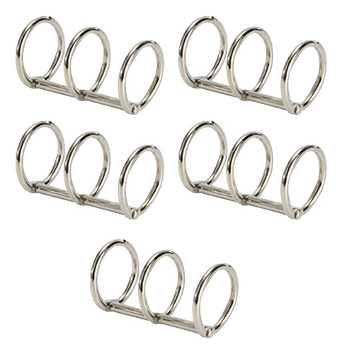 5 Piezas De Carpetas De Hojas Sueltas De Metal De Plata 20mm