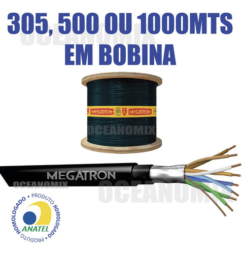 Cabo 4 Pares Cat5e Utp Externo Blindado 30m 100% Cobre +4 Rj