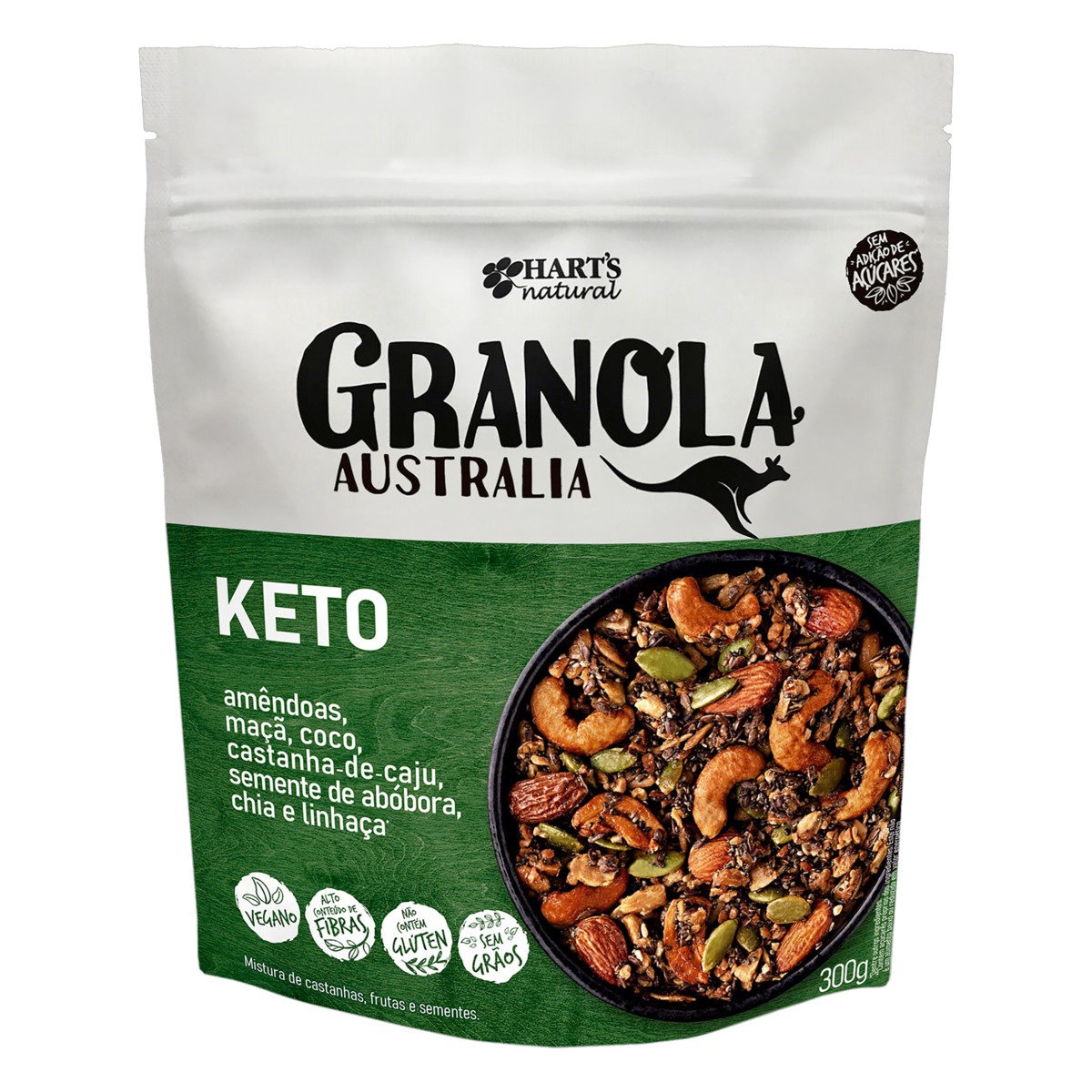 Granola Hart's Natural keto em pouch 300 g