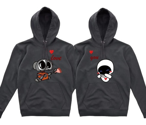 Sudaderas Suéter Parejas Novios Dúo Amor Wall-e Y Eva