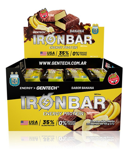 Iron Bar Gentech Barras Proteicas 20x46g S/tacc