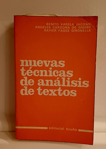 Nuevas Técnicas De Análisis De Textos B Varela, A Cardona...
