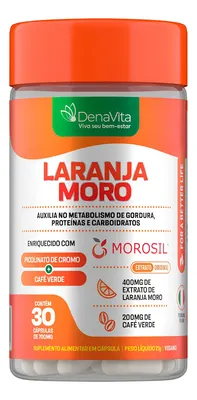 Laranja Moro Morosil Picolinato De Cromo Café Verde Denavita Extrato De Laranja Moro - Denavita