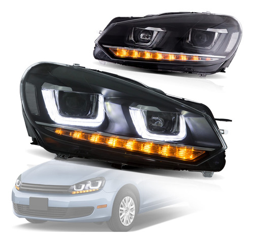 Vland Conjunto Faro Delantero Led Para Volkswagen Golf Mk6 2