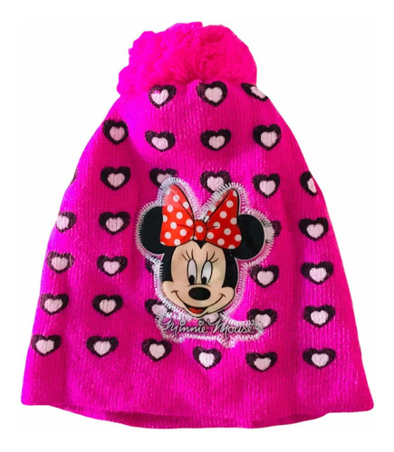 Gorro De Lana Minnie Mouse Para Niñitas De 3 A 10 Años