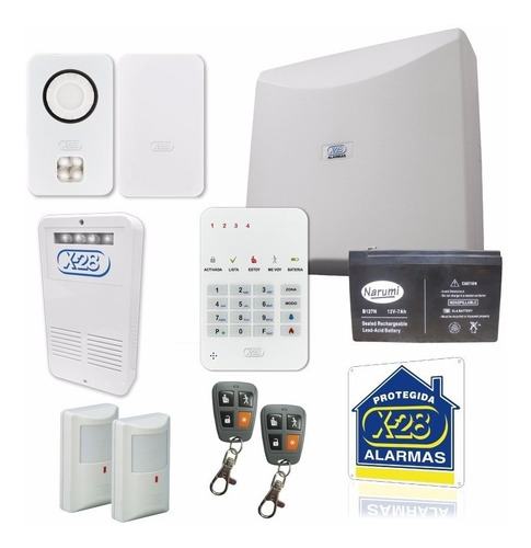 Imagen 1 de 9 de Kit Alarma Hogar Casa X-28 Avanzado 4 Zonas Inalámbrica