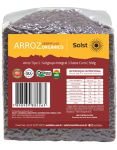 Kit 2x: Arroz Vermelho Orgânico Solst 500g