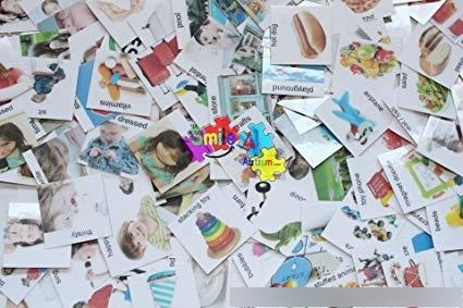 Original Hand Made In Usa 160 Autism Language Flash Cards, V
