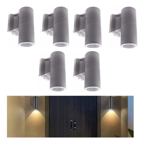 Set X6 Aplique Pared Exterior Luminaria Foco Unidireccional