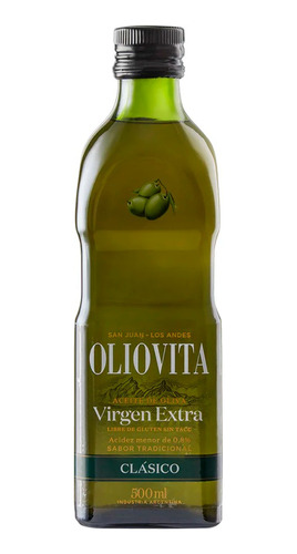 Aceite De Oliva Oliovita Clasico Botella De Vidrio 1x500 Ml