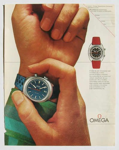 Relojes Omega Publicidad Antigua Mexicana De 1968, Papel