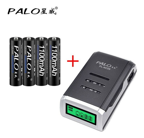 Carregador Pilha Palo Pl-nc05 + 4 Palo Aaa 1100 Mah