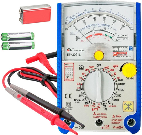 Multimetro Analogico Minipa Et-3021c Hfe Beep Bateria Catlll