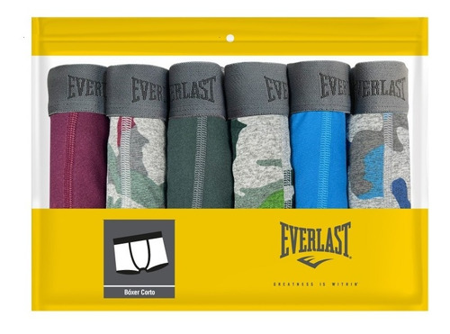 Boxer Ajustado Corto Camuflaje 6 Pzs - Everlast Underwear