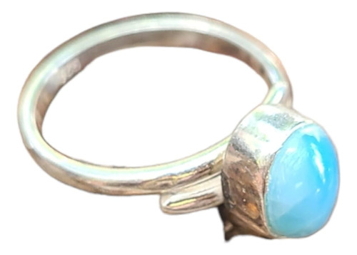 Anillo De Larimar Ajustable De Plata De Ley 925  Joyerã...