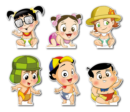 Figuras Coroplast El Chavo Animado Bebé Base Sólida Kit 6 Pz