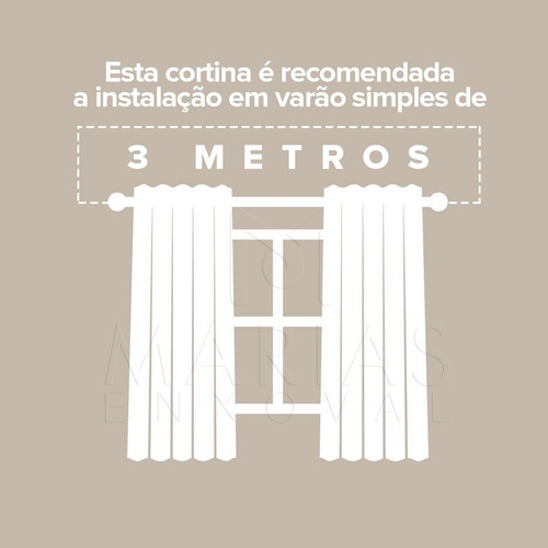 Imagem 5 de 9 de Cortina Blackout Com Voil 4,00m X 2,70m Blecaute Em Tecido Para Quarto E Sala