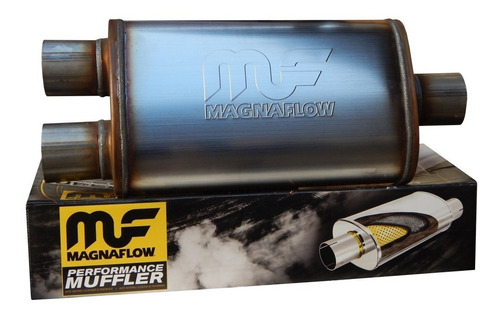 Silenciador De Alto Flujo Magnaflow 1 Entrada 2 Salidas 2.5