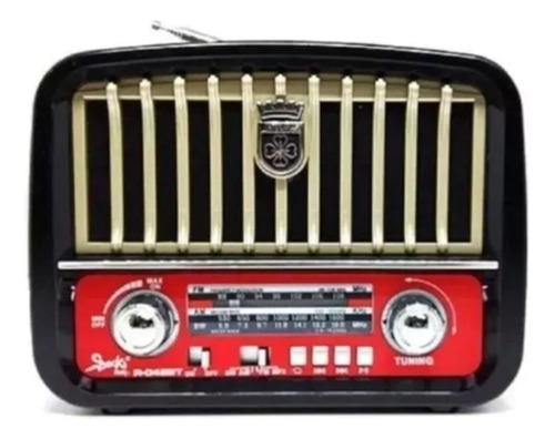 Radio Multibandas Estilo Retro Recargable Baterías, Linterna Color Negro 110v