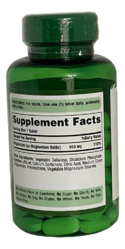 Magnesium 500mg 100tabs Puritans Pride