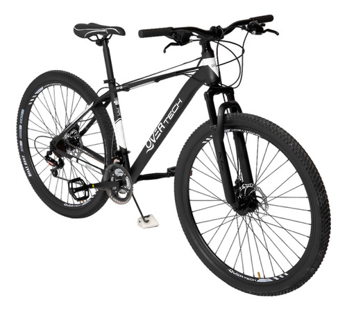 Bicicleta Mtb Overtech R29 Acero 21v Freno A Disco Pp Color Negro/Blanco/Blanco Tamaño del cuadro S