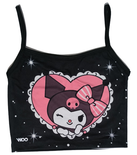 Top Kuromi Corazón Fondo De Estrellas Unisex 