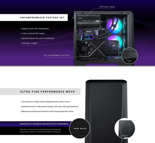 Gabinete Mini-itx Phanteks Eclipse P200a Drgb Vidrio T.