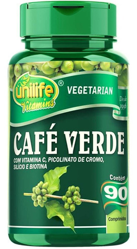 Café Verde 400mg 90 Cápsulas - Unilife Vitamins Sabor Sem sabor