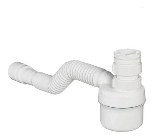 Kit 7 Sifão Copo Universal  Ajustável Flexível Branco Tigre 