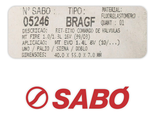 Retentor Do Comando Fiorino 2019 2020 2021 2022 2023 Sabó