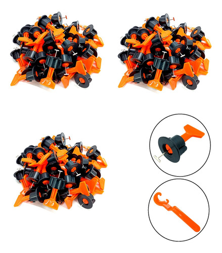 Pack X150 Niveladores Platicos Reutilizables Para Cerámica Color Naranja