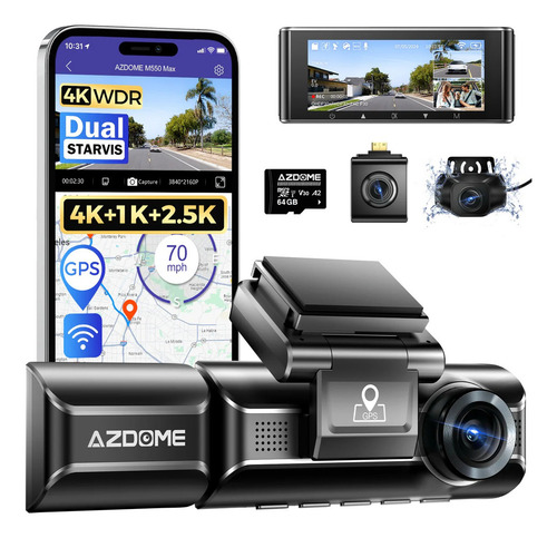 Azdome M550 Max 3ch Dash Cam 4k Câmera Veicular