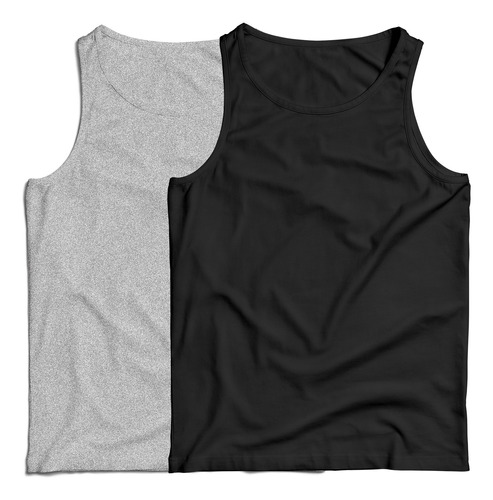 Pack X2 Musculosa Algodon Lisa Basica Hombre Mujer 