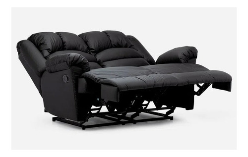 Sofá Reclinable Rosen Jarrie 2 Cuerpos Manual Ecocuero Negro