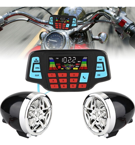 Sistema De Bocinas De Audio Estéreo Para Motocicleta Bt Mp3