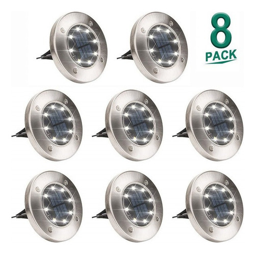 8pz 8led Solar Enterrado Luz Al Aire Libre Luz Subterránea L