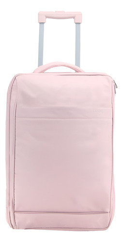 Bolso Valija Viaje C/carro Plegable Amayra 21'' Rosa Lisa