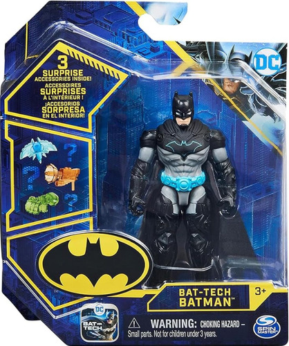 Boneco Batman Bat-tech 10 Cm Articulado + 3 Acessórios Sunny