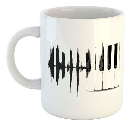 Taza De Plastico Piano Dibujo Musica Arte Teclas